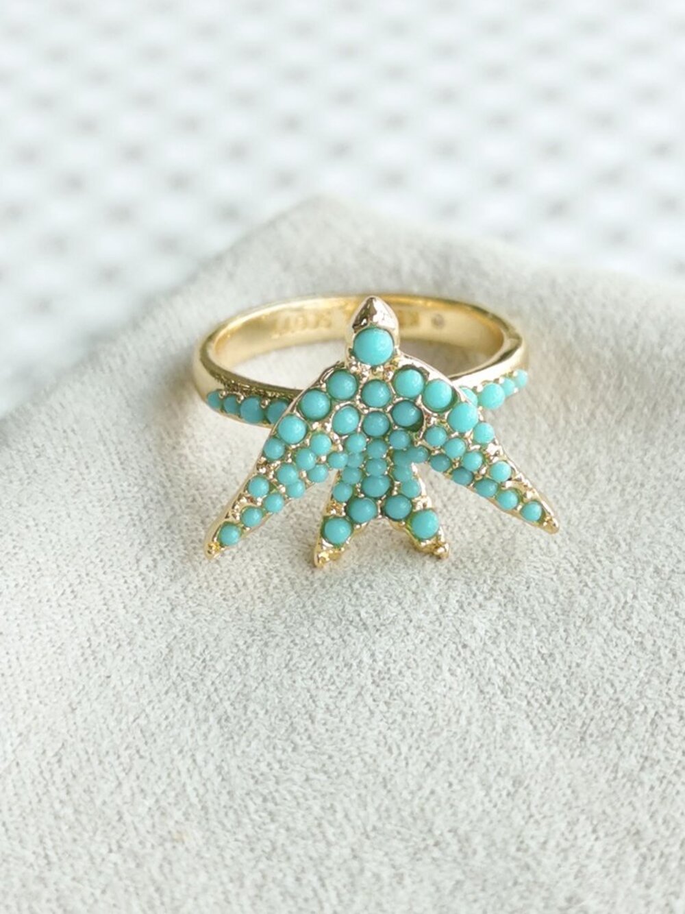 Kendra Scott Melody Bird Teal Crystal Cocktail Ring in Gold | #7